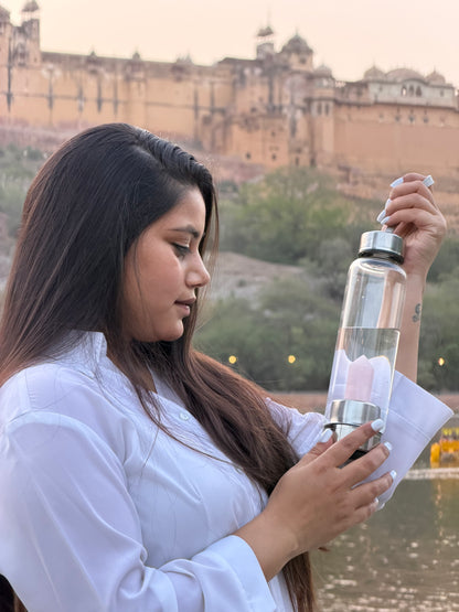 Rose Quartz Crystal Water Bottle