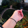 Natural Black Spinel Faceted Bracelet | Adjustable Fish Lock